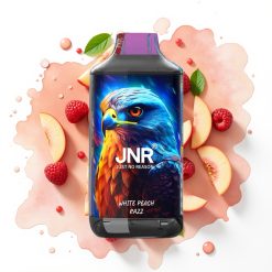 JNR Falcon 16000 Puffs Hvit Fersken Bringebær – 850mAh, 22ml, Dual Mesh Coil