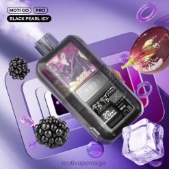 MOTI vape oslo | MOTI Go Pro engangsvape (5 %, 12000 drag) svart perle isete PLPR812